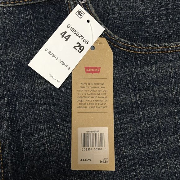 Levis Mens 550 Relaxed Fit Blue Jeans size 44x29 Tapered Leg Denim NEW w Tags - Picture 8 of 16
